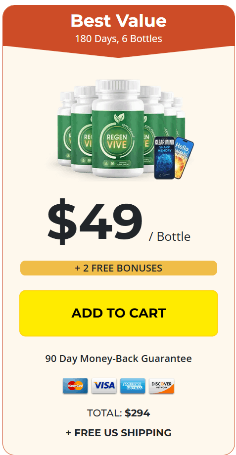 RegenVive 6 $49/bottle