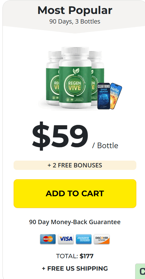 RegenVive 3 $59/bottle